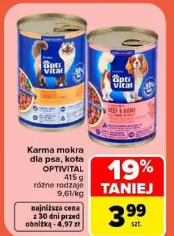 Carrefour Karma mokra dla psa, kota OPTIVITAL oferta
