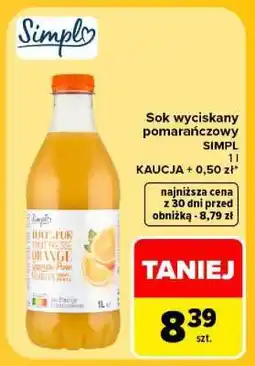 Carrefour Sok wyciskany pomarańczowy oferta