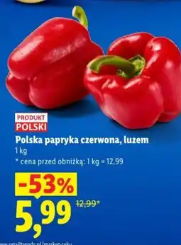 Lidl Polska papryka czerwona, luzem oferta