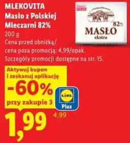Lidl Mlekovita Masło z Polskiej Mleczarni 82% oferta