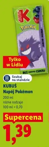 Lidl KUBUŚ Napój Pokémon oferta