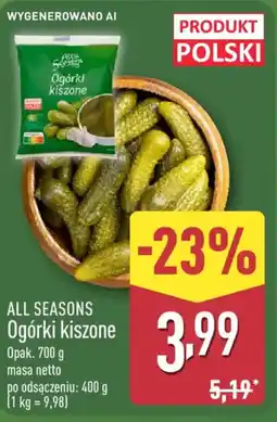 ALDI ALL SEASONS Ogórki kiszzone oferta