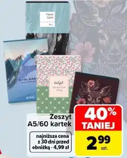 Carrefour Zeszyt A5/60 kartek oferta