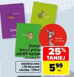 Carrefour Zeszyt tematyczny A5/60 kartek okładka PP oferta