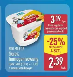 ALDI Serek homogenizowany o smaku waniliowym Rolmlecz oferta