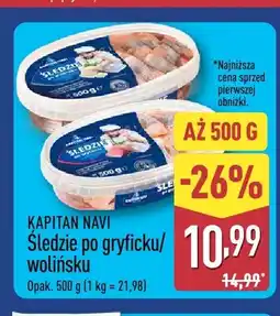 ALDI Śledzie po wolińsku Kapitan Navi oferta