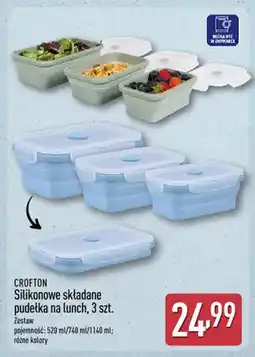 ALDI Silikonowe składane pudełka na lunch 3-pak Crofton oferta