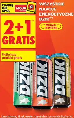 Biedronka Wszystkie napoje energetyczne Dzik oferta