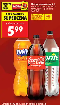 Biedronka Napój gazowany Coca-Cola, Fanta, Sprite oferta