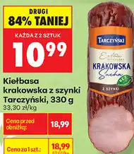 Biedronka Kiełbasa krakowska z szynki Tarczyński oferta