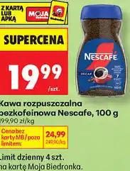 Biedronka Kawa rozpuszczalna bezkofeinowa Nescafe oferta