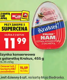 Biedronka Szynka konserwowa z galaretką Krakus oferta