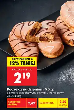 Biedronka Pączek z nadzieniem o smaku orzechowym, o smaku waniliowym oferta