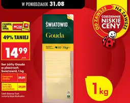 Biedronka Ser żółty Gouda w plastrach Światowid oferta