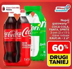 Carrefour Market Napój gazowany Coca-Cola, Fanta, Sprite 2-pak (2 x 1,5 l) oferta