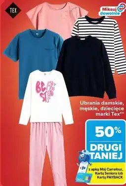 Carrefour Market Ubrania damskie, męskie, dziecięce Tex oferta