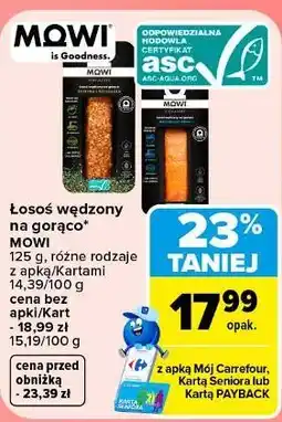 Carrefour Market Łosoś wędzony na gorąco Mowi oferta