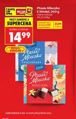 Biedronka Ptasie Mleczko śmietankowe w czekoladzie mlecznej E.Wedel oferta