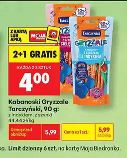 Biedronka Kabanoski Gryzzale z szynki Tarczyński oferta