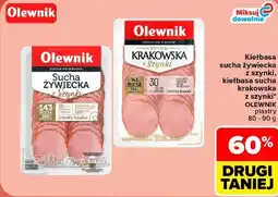 Carrefour Market Kiełbasa sucha żywiecka z szynki, kiełbasa sucha krakowska z szynki Olewnik oferta