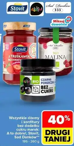 Carrefour Market Dżemy i konfitury bez dodatku cukru Stovit, A to dobre!, Sad Danków oferta