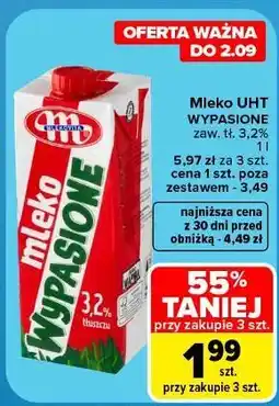 Carrefour Market Mleko UHT Wypasione Mlekovita oferta