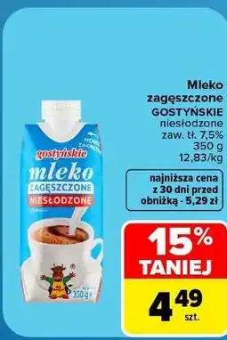 Carrefour Market Mleko zagęszczone niesłodzone Gostyńskie oferta