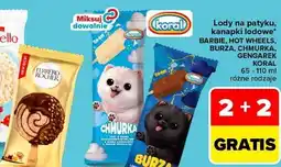 Carrefour Market Lody na patyku, kanapki lodowe Barbie, Hot Wheels, Burza, Chmurka, Gengarek Koral oferta