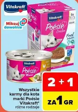 Carrefour Market Wszystkie karmy dla kota marki Poésie Vitakraft oferta