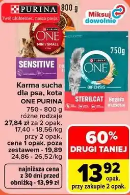 Carrefour Market Karma sucha dla psa, kota ONE PURINA oferta
