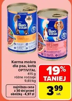 Carrefour Market Karma mokra dla psa, kota OPTIVITAL oferta