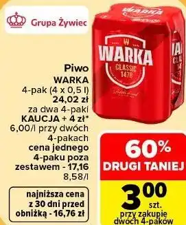 Piwo Warka Classic 4-pak