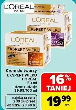 Carrefour Market Krem do twarzy EKSPERT WIEKU L'ORÉAL oferta