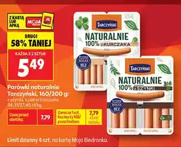 Biedronka Parówki naturalnie z szynki Tarczyński oferta