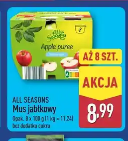 ALDI Mus jabłkowy bez dodatku cukru All Seasons 8-pak oferta