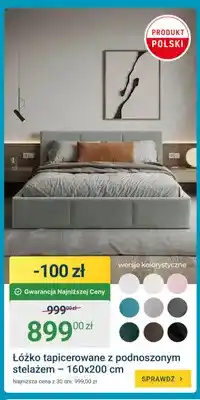 ERLI Łóżko tapicerowane z podnoszonym stelażem oferta