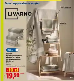 Lidl Ręcznik kąpielowy frotté z bawełny Livarno 70x140 cm oferta