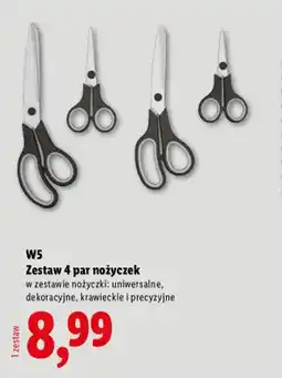 Lidl Zestaw 4 par nożyczek W5 oferta