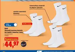Lidl Skarpetki sportowe męskie z bawełną Nike 3-pak oferta