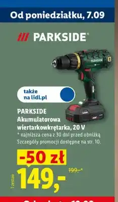 Lidl Wiertarkowkrętarka akumulatorowa Parkside oferta