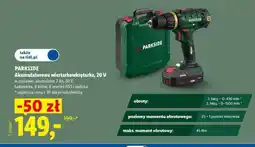 Lidl Parkside Akumulatorowa wiertarkowkrętarka 20 V oferta