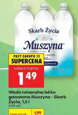 Biedronka Woda mineralna lekko gazowana Muszyna Skarb Życia, 1,5 l oferta