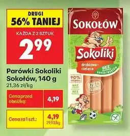 Biedronka Parówki Sokoliki Sokołów, 140 g oferta