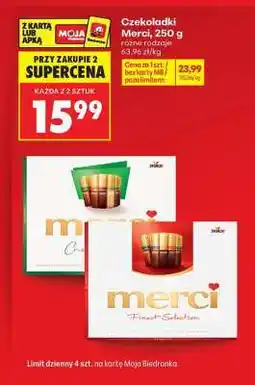 Biedronka Czekoladki Merci, 250 g oferta