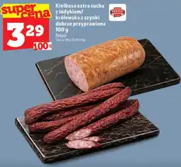 Topaz Kiełbasa extra sucha z indykiem/królewska z szynki dobrze przyprawiona oferta