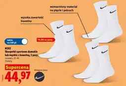 Lidl Nike Skarpetki sportowe damskie lub męskie z bawełną oferta
