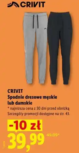Lidl CRIVIT Spodnie dresowe męskie lub damskie oferta