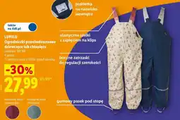 Lidl LUPILU Ogrodniczki przeciwdeszczowe dziewczęce lub chłopięce oferta