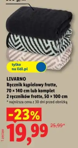 Lidl Livarno Ręcznik kąpielowy frotte oferta