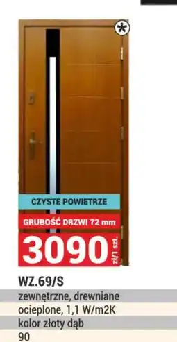 Merkury Market WZ.69/S zewnętrzne, drewniane ocieplone, 1,1 W/m2K kolor złoty dąb oferta
